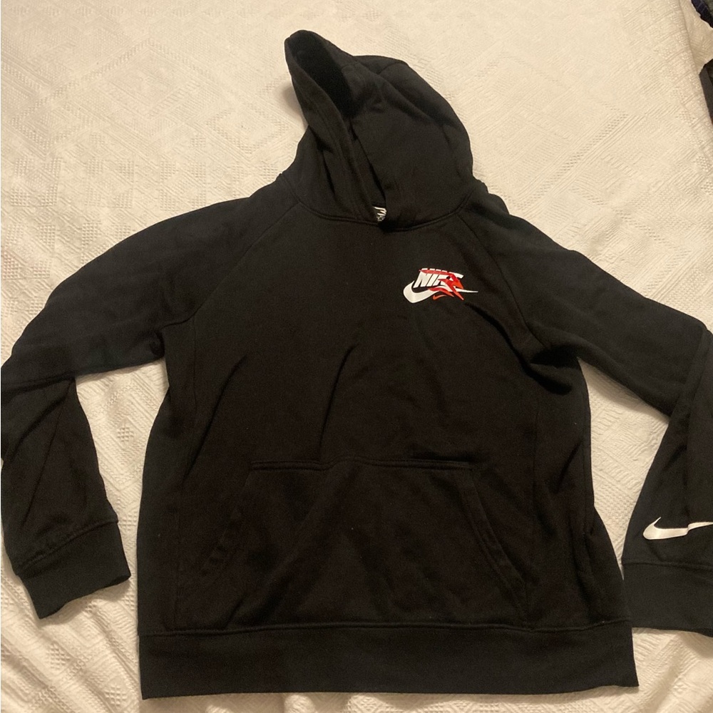 Nike Kid’s Black Hoodie with Red Logo